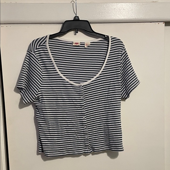 Levi's Tops - Striped Levi cropped shirt